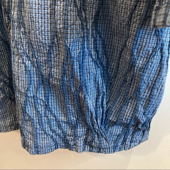 𝅺CUT LOOSE Sz L Lagenlook Button Down Blouse Tunic Unique Ribbed Texture Design - Picture 4 of 12